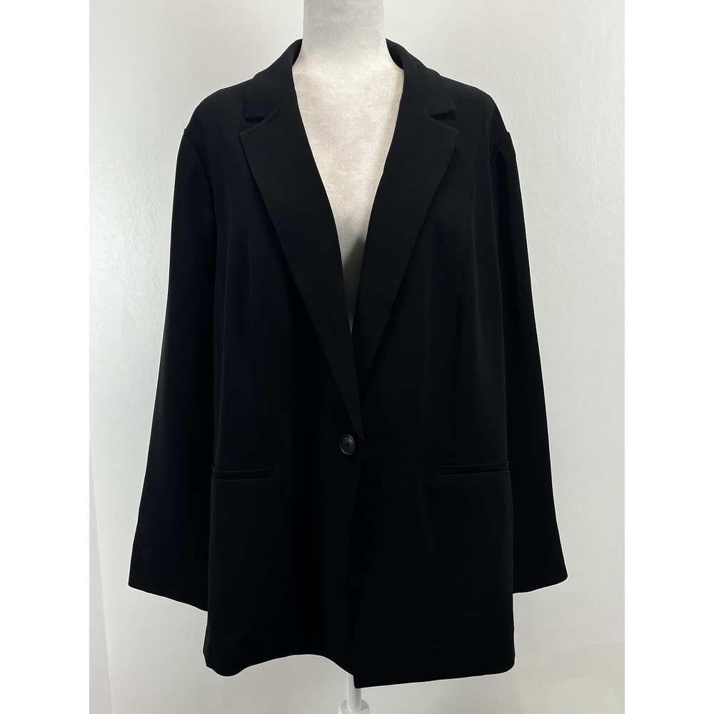 NEW! Talbots Black Blazer Suit Jacket 20W Plus Single Button Classic MSRP: $289